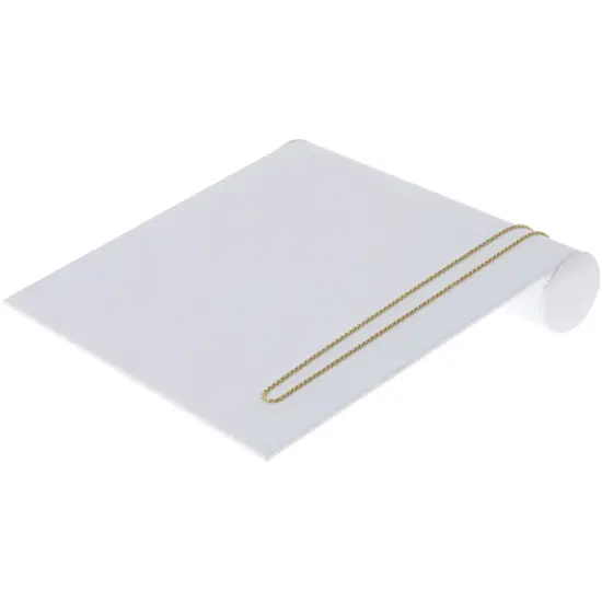 Plymor White Faux Leather Bracelet Ramp Display Stand, 8" W x 8.5" D x 1.75" H {3}