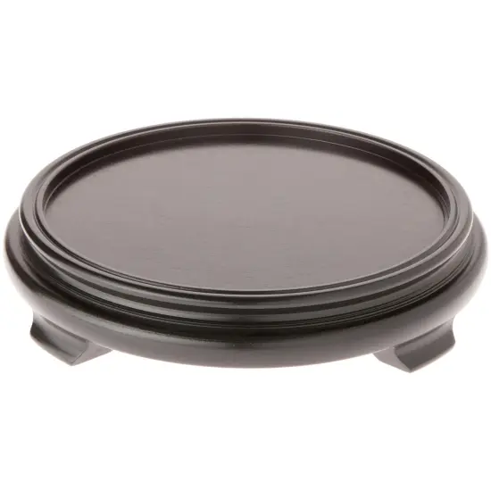 Plymor Black Round Wood Veneer Footed Display Base, 9.875" W x 9.875" D x 2" H (8" Display Diameter) {1}