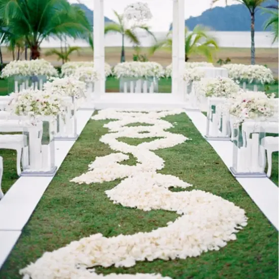 2200 PCS Silk Flower Rose Petals for Wedding Decorations (Ivory) {5}