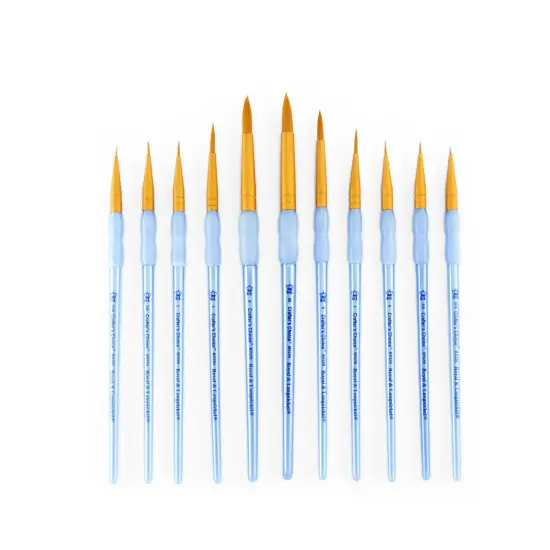 RCC 301 | Crafter's Choice&trade; 11pc Golden Taklon Round Brush Set {3}