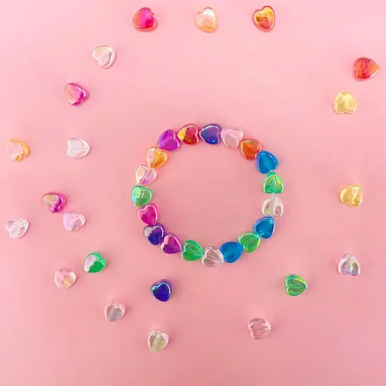 300 PCS Heart Beads, AB Acrylic Bead Heart Beads, for Jewelry Making DIY Bracelet arrings {5}