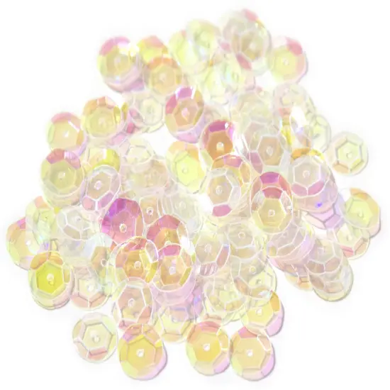 CousinDIY Cupped Sequins-Crystal Iridescent, 10mm 120/Pkg {5}