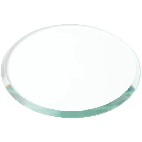 Plymor 2.5" Round, 3mm Thick Beveled Clear Glass Circle {1}