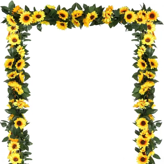4 Pack Artificial Sunflower Garland Decor Sunflower Vine Hanging Flowers Garland Home Wedding Party Decoration {1}