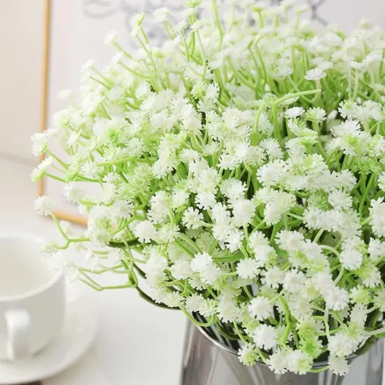 120 PCS Babys Breath Artificial Flowers,Artificial Baby Breath Gypsophila Flowers Bulk,White Flowers Real Touch Gypsophila Floral in Bulk,Home Wedding Garden Decor (120-Pcs) {5}