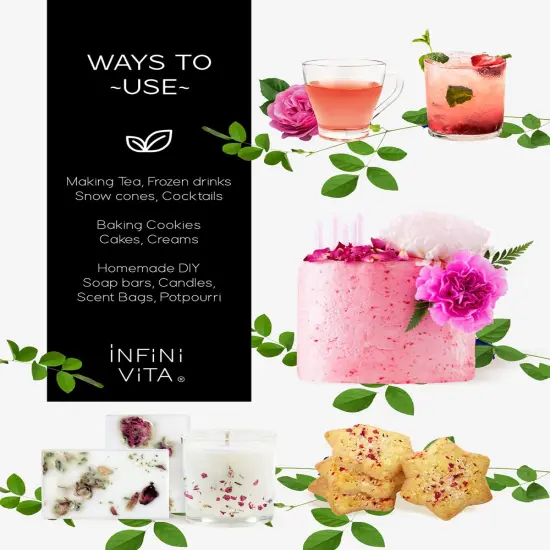 Dried Rose Petals 14g (0.5oz) - Edible Red Rose Tea - Dried Flowers for Cake Decorating, Drinks, Candle, and Soap Making {4}