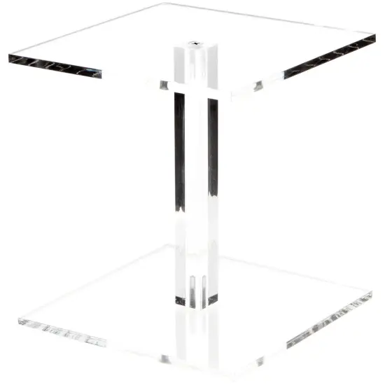 Plymor Clear Acrylic Square Barbell Pedestal Display Riser 6.5 inches (Height) x 6 inches (Width) x 6 inches (Depth) (1/4 inches thick) {2}