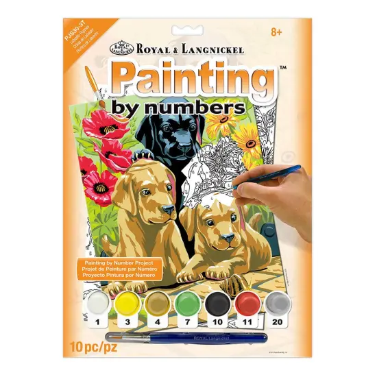 PJS30 | Painting by numbers&trade; 10pc 8.75" x 11.375" Labrador Puppies Painting Project {1}