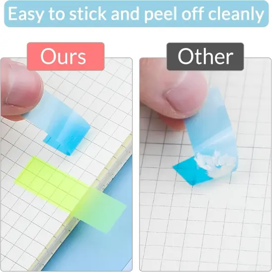 Transparent Sticky Notes (300 Sheets) with 400 Color Index Tabs - Waterproof Memo Pads for Office & School {4}