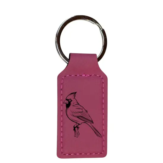 Keychain - Rectangle - Cardinal - Leather Black/Silver {3}