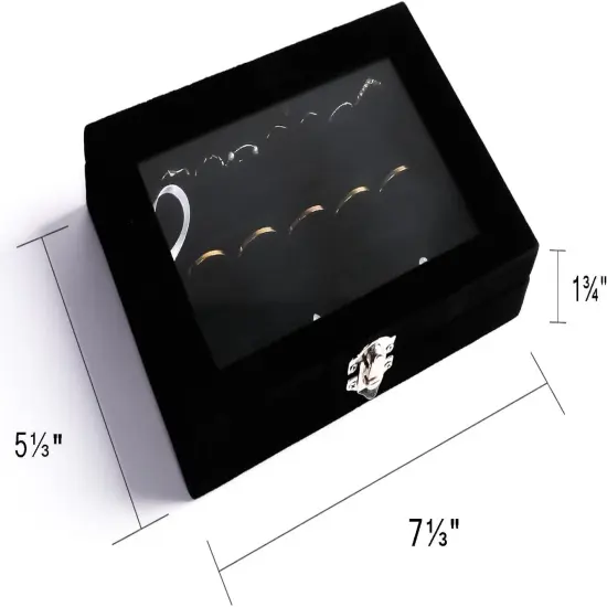 7 Slot Rings/Earring Organizer Tray with Clear Lid Jewelry Box {2}