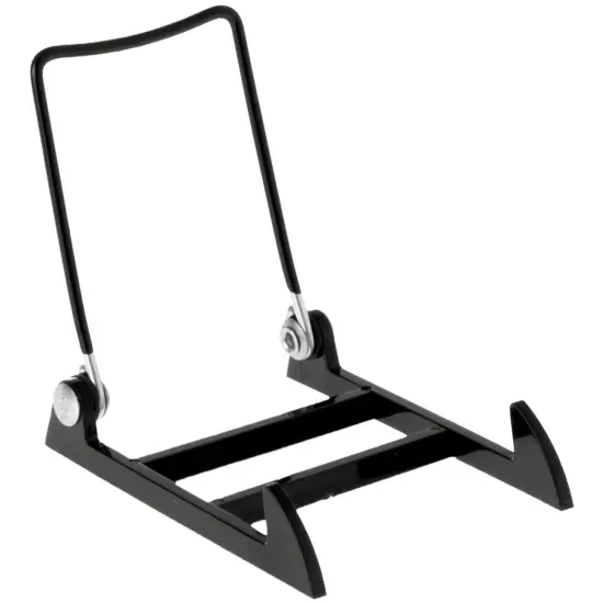 Gibson Holders 1PL Adjustable Black Wire and Black Acrylic Display Easel, 2.75" W x 3.75" D x 3.5" H {1}