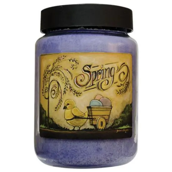 26 Ounce Lilac Chick & Wagon Jar Candle with Two Lead-Free Wicks and Folk Art-Style {1}