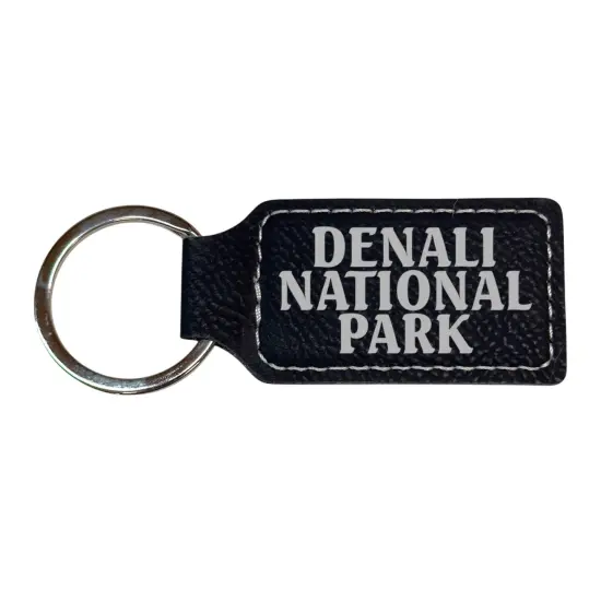 Keychain - Rectangle - Denali National Park - Leather Pink/Black {3}