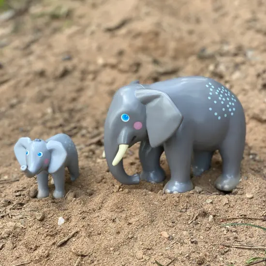 HABA Little Friends Elephant - Chunky Plastic Zoo Animal Toy Figure (4.5" Tall) Multicolor {3}