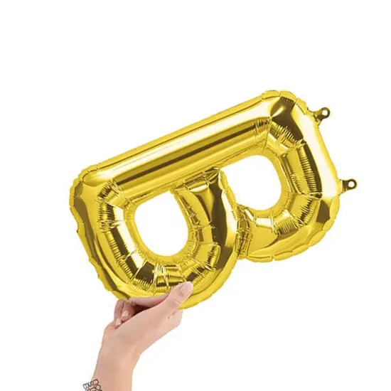 NorthStar Balloons&reg; 16" Gold Letter B Balloon Air Fill Only Foil Mylar {5}