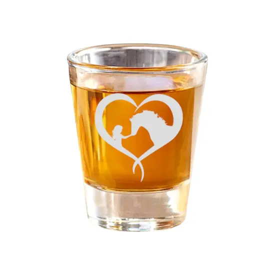 2oz Girl and Horse Heart Shot Glass {1}