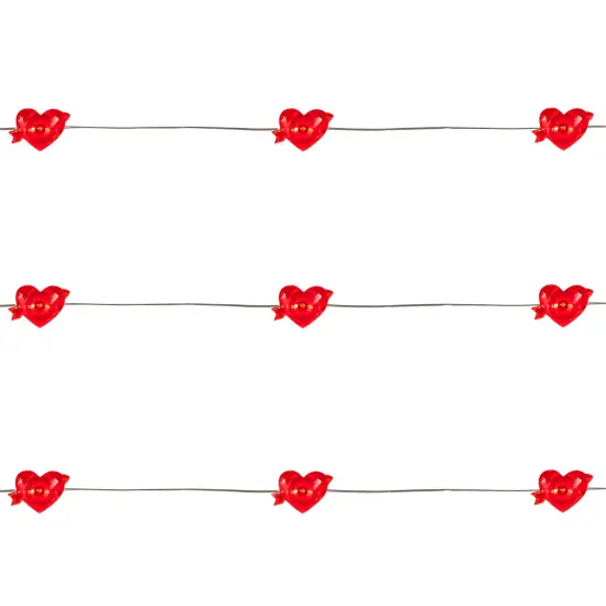 Northlight 20-Count Valentine's Day Heart and Arrow LED Fairy Lights, 6.25ft, Copper Wire Red {5}