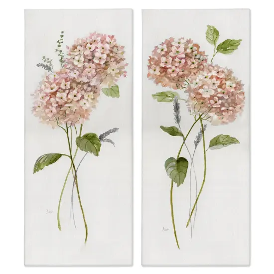 Stupell Industries Pink Hydrangea Sprigs 2pc Canvas Set Design by Nan {1}
