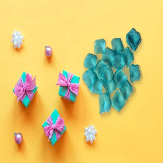 Teal Turquoise Blue Rose Flower Petals Beach Wedding Confetti Dinner Party Table Flower Girl Scatter Petals {4}
