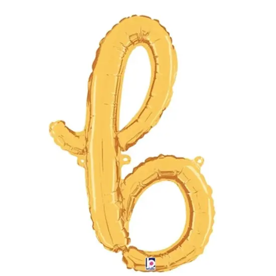 Betallic&reg; 24 inch Script Letter B Gold Air Fill Only {1}