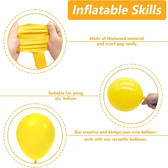 102PCS Red Latex Balloon Arch Kit Yellow {3}
