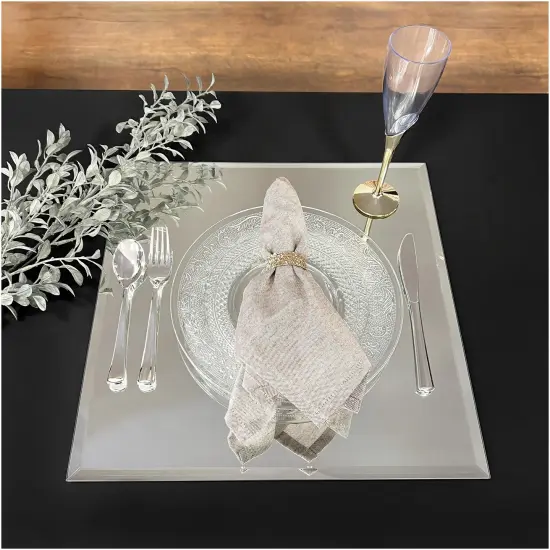 Plymor 16" Square, 5mm Thick Beveled Glass Mirror {3}