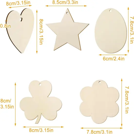 50 Pcs Unfinished Paintable Blank Wooden {2}