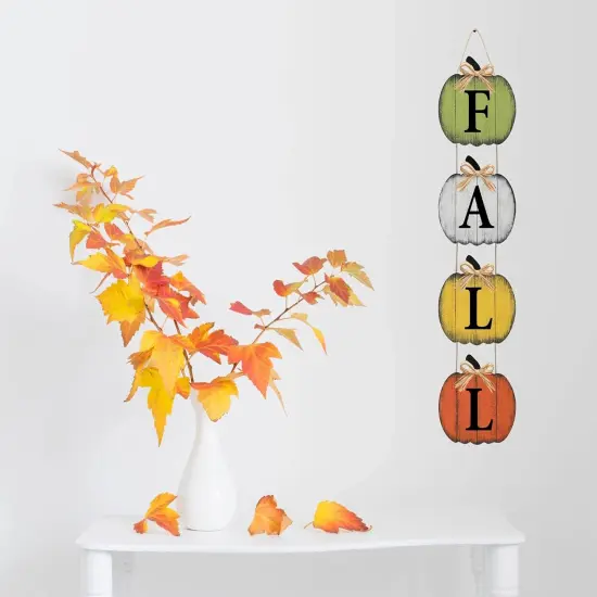 Fall Pumpkin Door Sign Rustic Wall Decor {5}