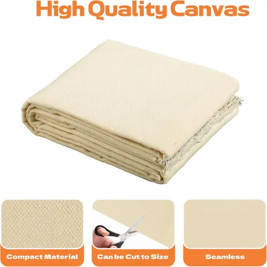 Canvas Fabric, Duck Canvas Fabric, 60'' Wide for Arts & Crafts, Painting (Natural, 3 Yards) {2}