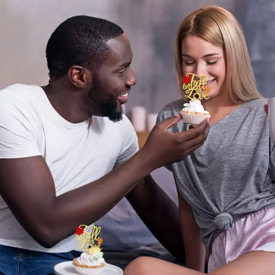 Cupcake Toppers Glitter Maple Leaves Fall Maple Leaves {4}