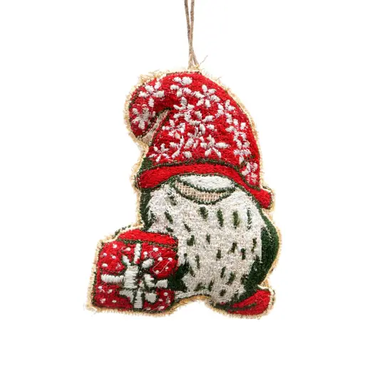 Santa's Gift Hanging Ornament - Multi Color - 3" x 0.5" x 4" {2}