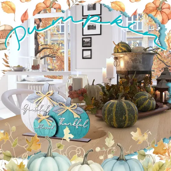 Thanksgiving Fall Pumpkin Sign Tabletop Decor {3}