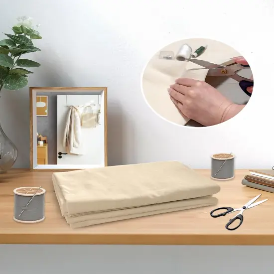 100% Cotton Muslin Fabric 63 Inch, Unbleached Natural Fabric (Natural, 5 Yard) {3}