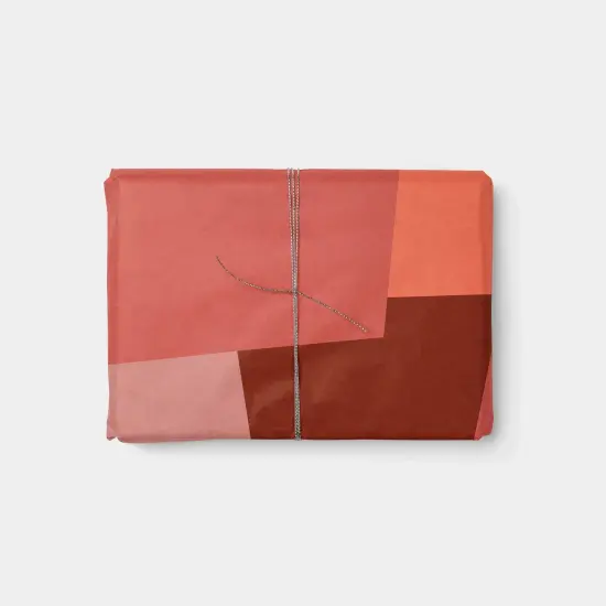 Red Color Block Holiday Gift Wrap {1}