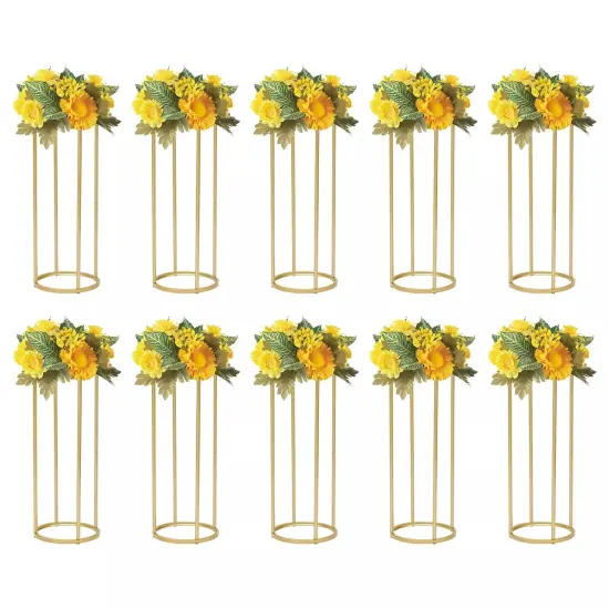 10stk. Flower Floor Stand Gold Flower Rack Flower Column Flower Vase Metal 60 cm {4}