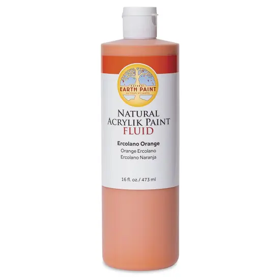 Natural Earth Paint Natural Fluid Acrylik Paint - Ercolano Orange, 473 ml {1}