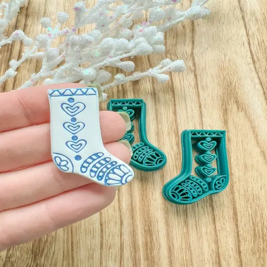 FOLK STOCKING | SCANDINAVIAN | CHRISTMAS | CLAY CUTTER {3}