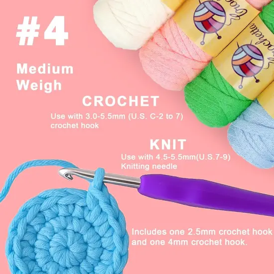 Crochet Kit for Beginners Adults & Kids(12-Colored Yarn) {2}