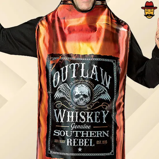 Whisky Bottle Get Real Adult Costume Halloween One Piece Tunic Funny Party Beverage Outfit {4}