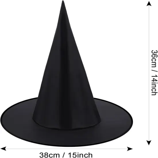 4 Packs Halloween Witch Hats - Black {2}