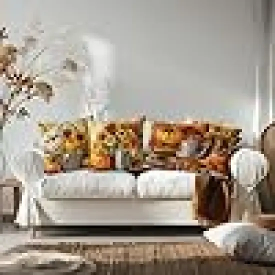 Pumpkin Flower Decorative Throw Pillow {3}