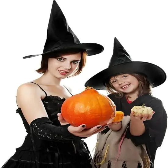 8 Pack Hanging Witch Hats & 32Pcs 3D Bats Halloween Decorations {4}