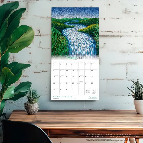 Points of Light | 2026 12 x 24 Inch (Hanging) Monthly Square Wall Calendar | Featuring the Artwork of Arthur Poulin | Plastic-Free {5}