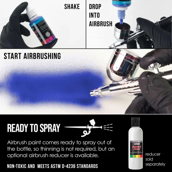 Deep Black, Transparent Acrylic Airbrush Paint, 1 oz. {3}