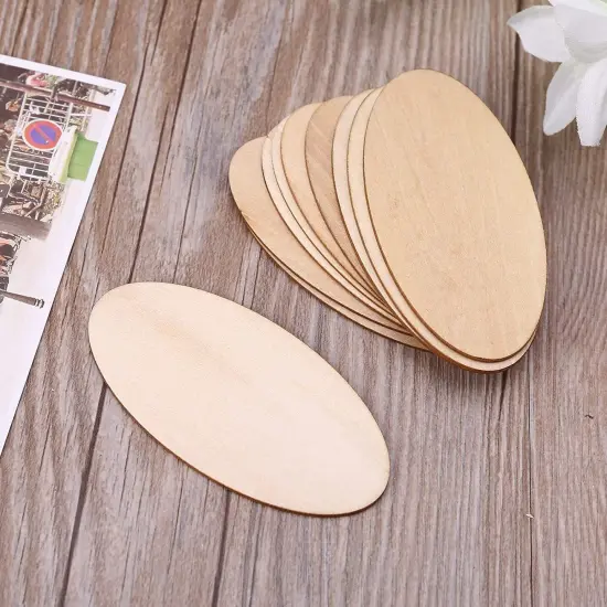 Unfinished Wood Oval Cutout Shape - Bag of 5, 10.5 x 6.5 Inch {3}