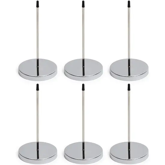 Juvale Receipt Holder - 6 Pack Ticket Stabbers, Stainless Steel Receipt Spike, Check Spindle for Restaurant, Office and Kitchen, Black and Silver, 2.75 x 5.5 Inches {1}