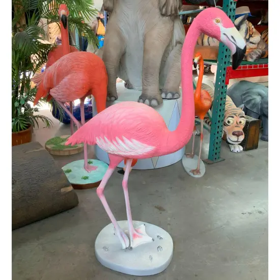 Standing Flamingo Life Size Statue {6}