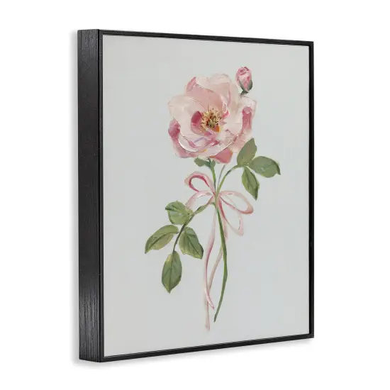 Stupell Industries Pink Rose Bud with Ribbon Framed Giclee By Sally Swatland {9}