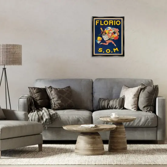 Stupell Industries Vintage Liquor Advertisement Floating Frame By Marcello Nizzoli {2}